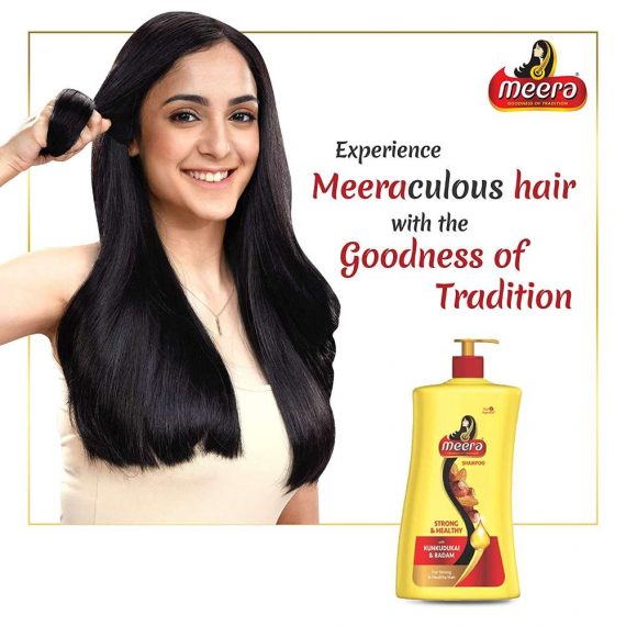 Meera Strong and Healthy Shampoo, With Goodness Of Kunkudukai and Badam, For Men And Women,1L