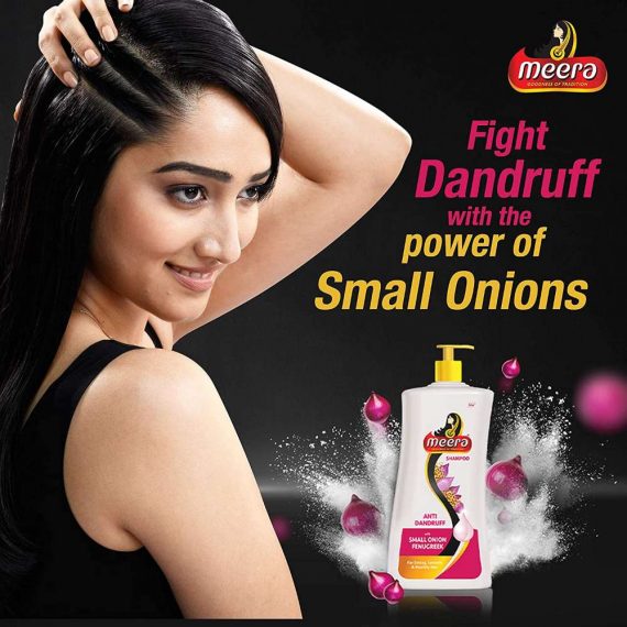 Meera Anti Dandruff Shampoo, With Goodness Of Small Onion and Fenugreek, For Men And Women, 1L