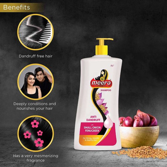 Meera Anti Dandruff Shampoo, With Goodness Of Small Onion and Fenugreek, For Men And Women, 1L