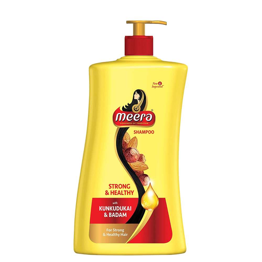 Meera Strong and Healthy Shampoo, With Goodness Of Kunkudukai and Badam, For Men And Women ,650ml