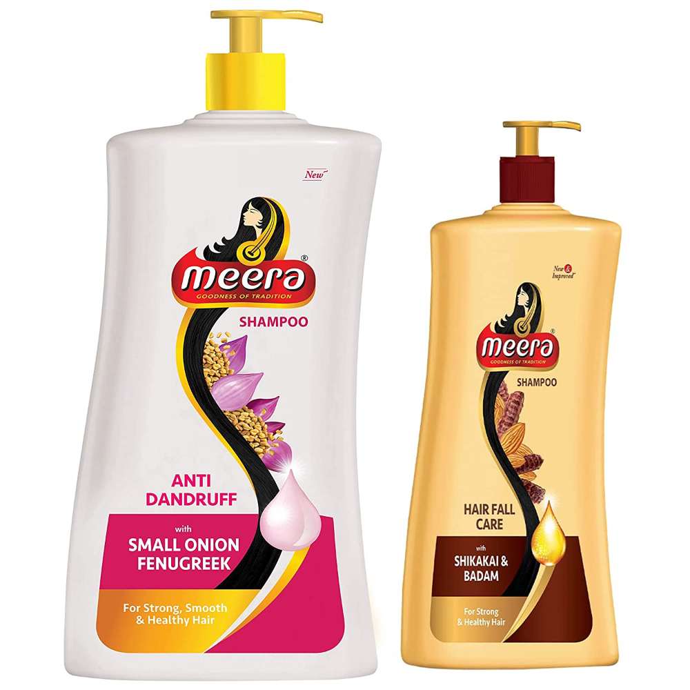 Meera Anti-Dandruff Shampoo, 1L and Meera Hairfall Care Shampoo, 1L