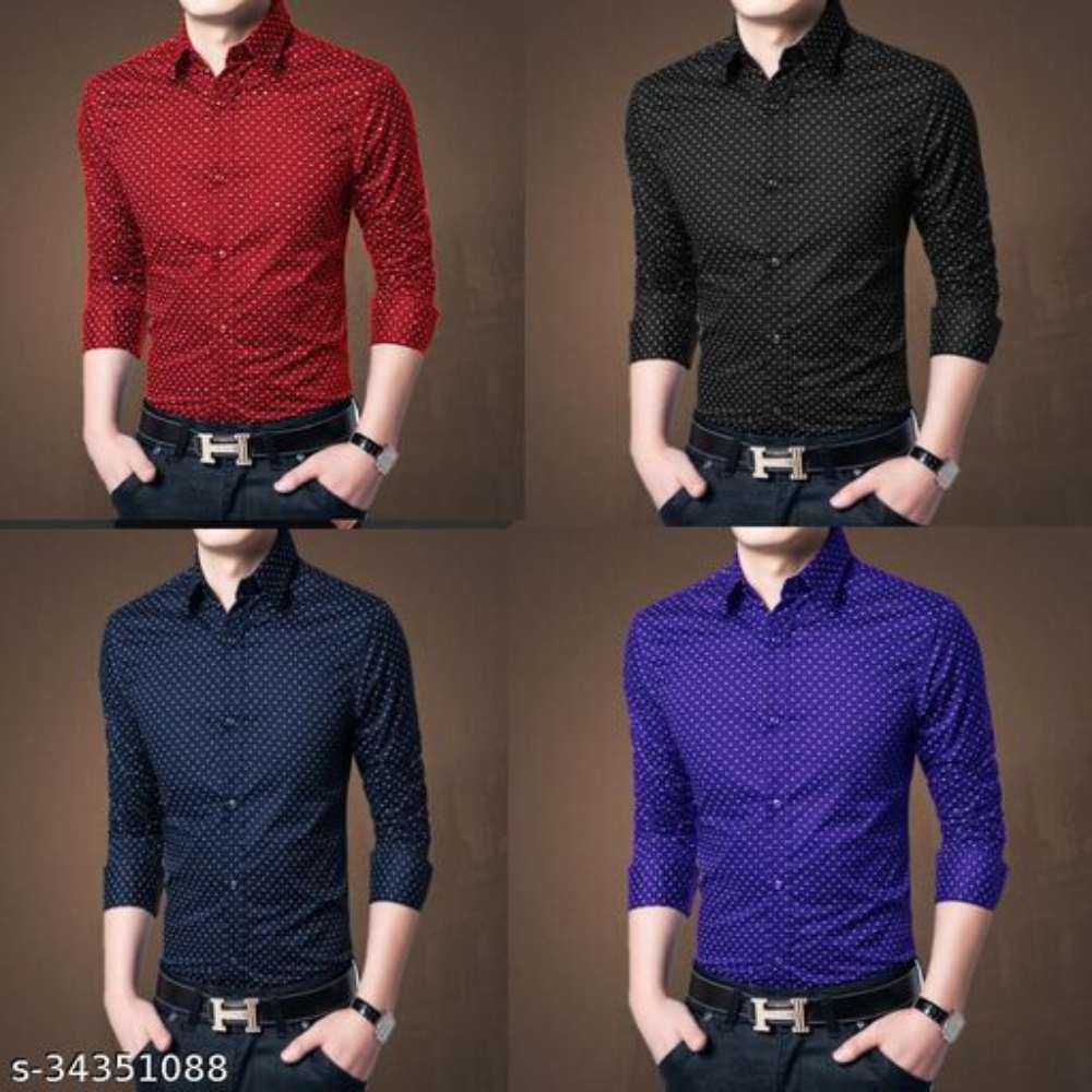 Dotted maroon black navy royal blue shirt