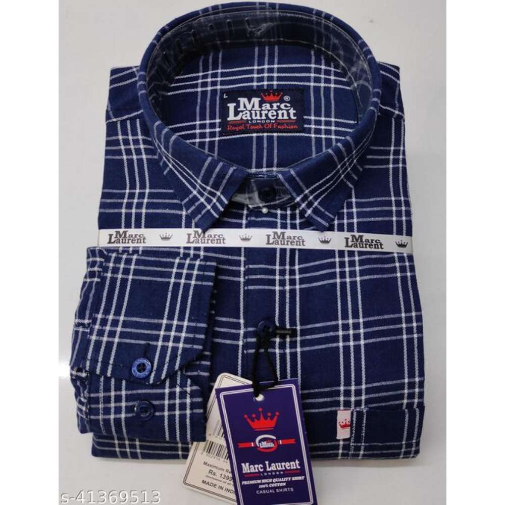 Branded check shirt for Men, Single pocket, Full sleeves vol1