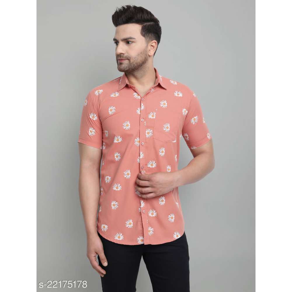 Majestic Man Floral Print Half Sleeve Cotton Shirt