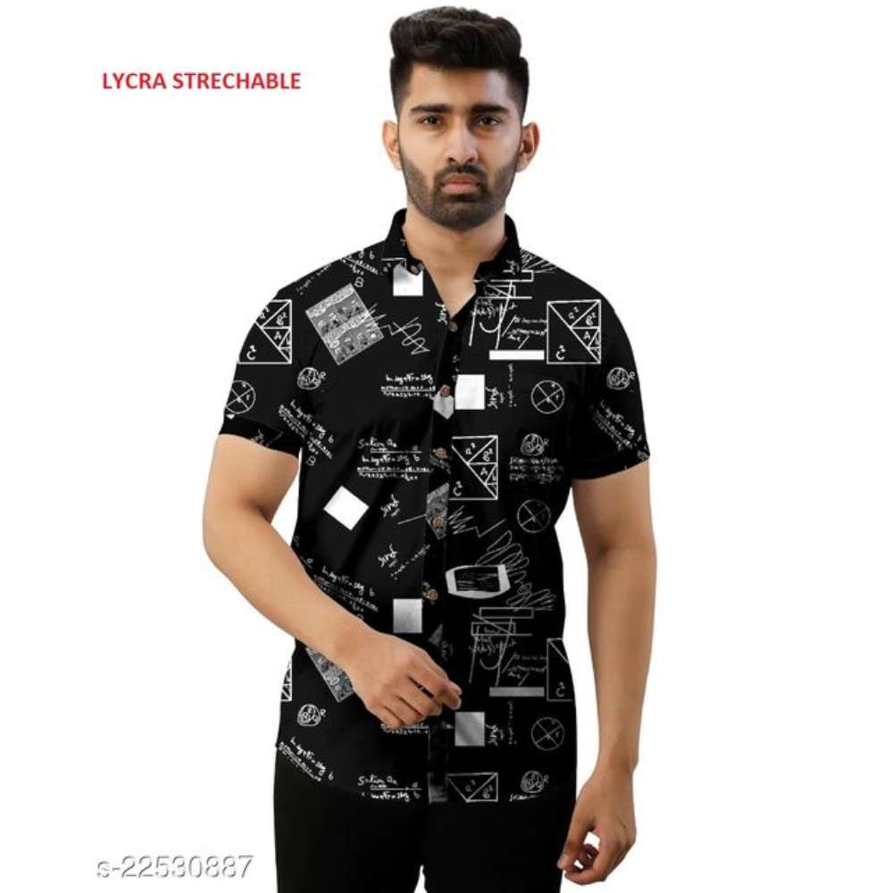 Lycra digital printed half sleeves shirt for men