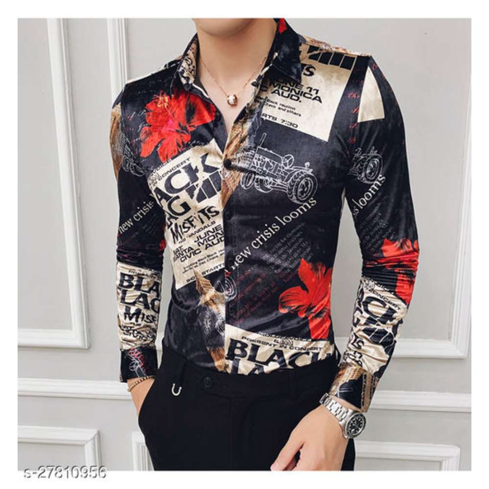 lycra digital printed full sleevs mens shirt