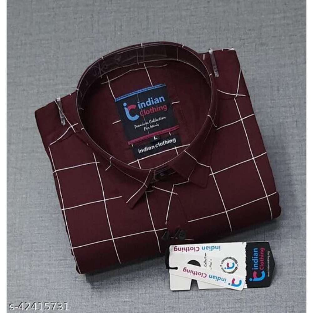 CAB Men's Cotton Single Check full Sleeve Shirts
