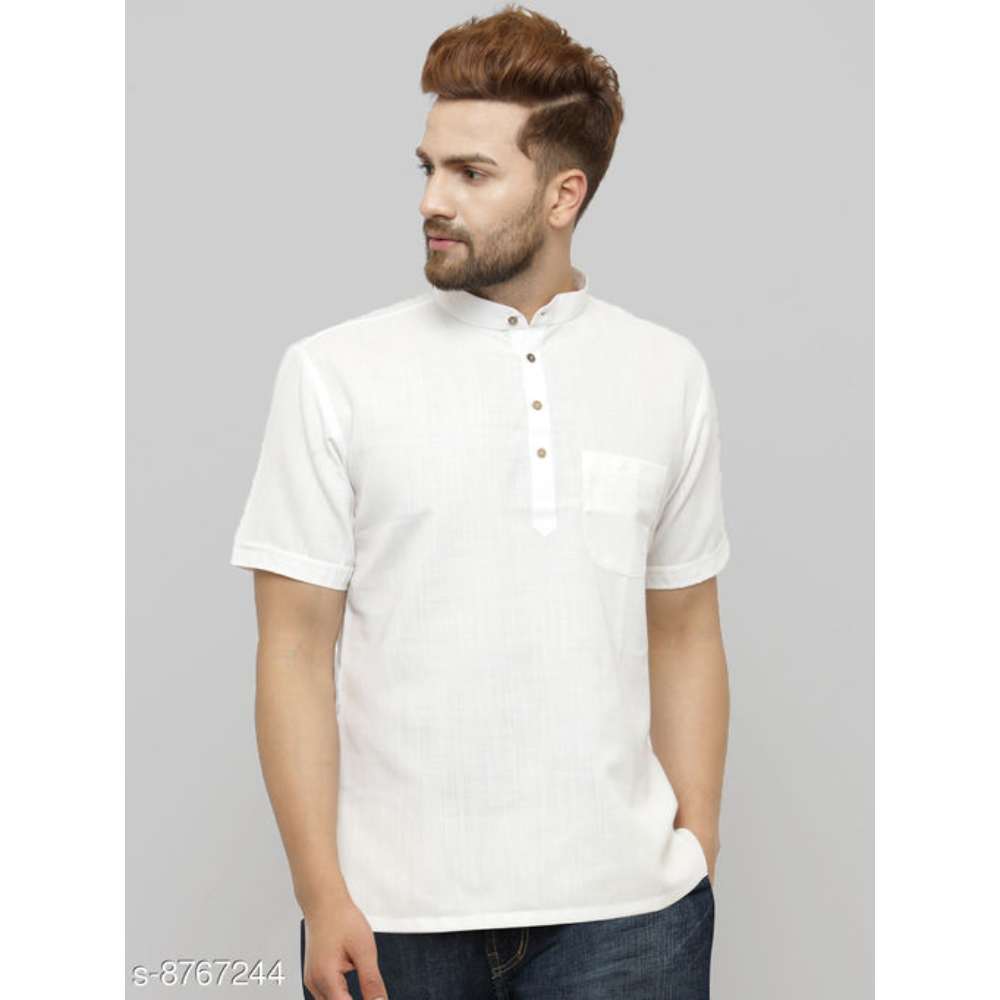 Fab Kalakriti Men Cotton Linen Blend Short Shirt