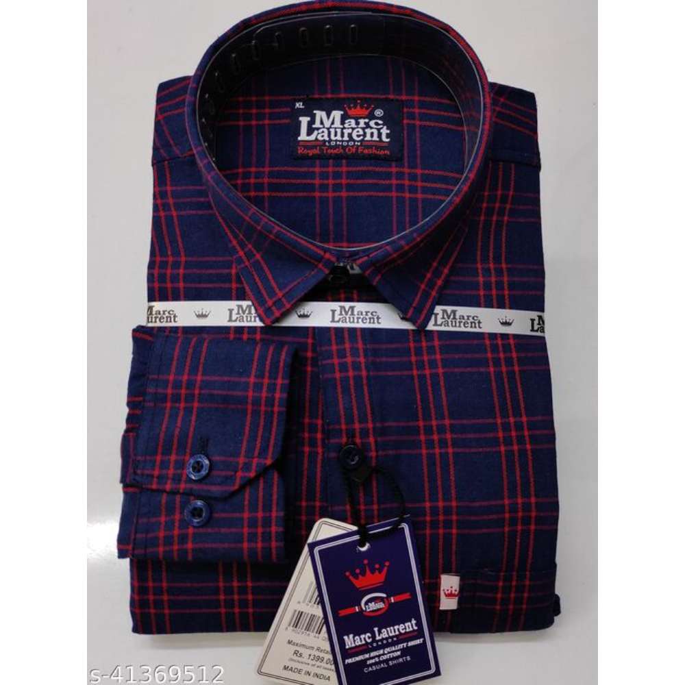 Branded check shirt for Men, Single pocket, Full sleeves vol1