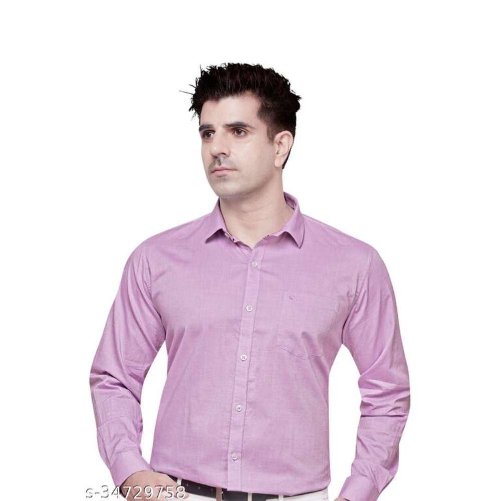 Cotton Leaf Apparels Giza Cotton Formal Solid Full Sleeves Shirt for Men