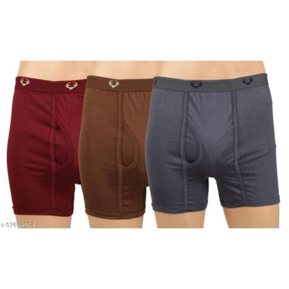 ELK Mens Cotton Outer Elastic Trunks Multicolor (Pack of 3)