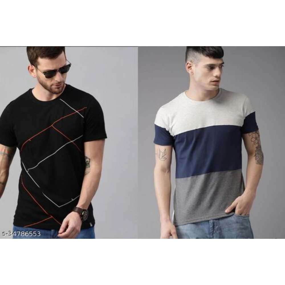 STELINO"Trending" Multicoloured Half T-Shirt Combo for Men