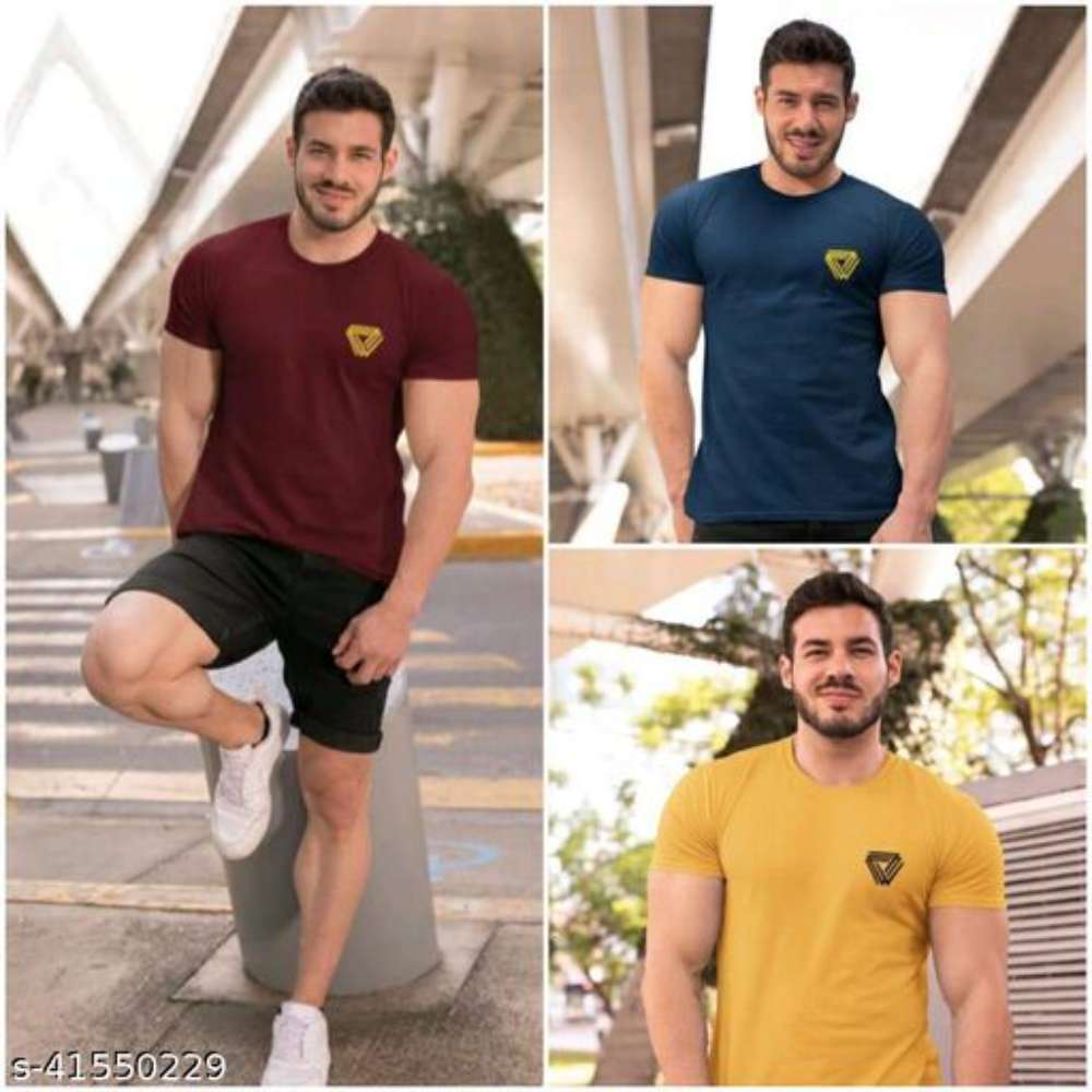 Comfortable 100% Cotton Men's T-Shirt Pack Of 3