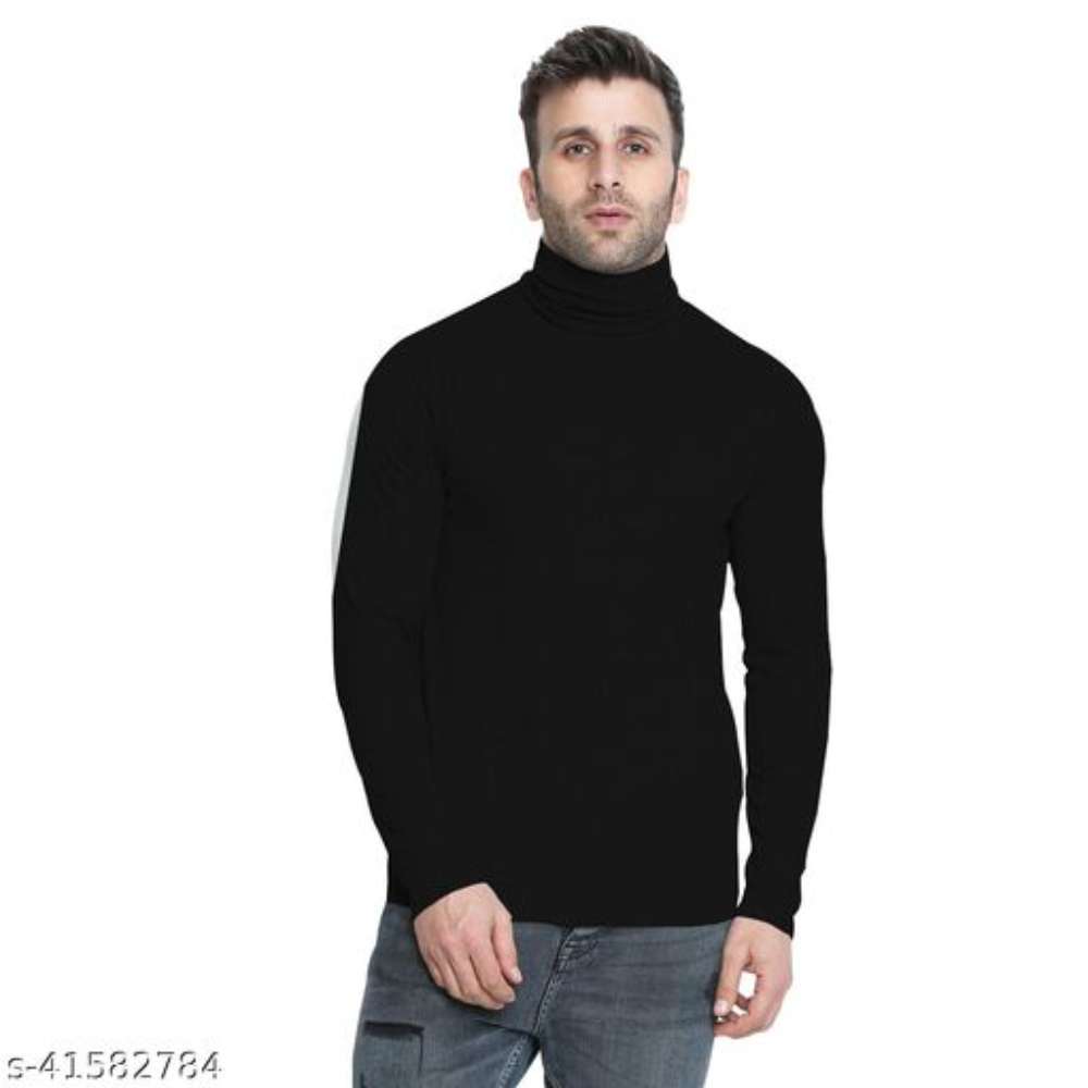 CHKOKKO Winter wear Cotton Full Sleeves Turtle Neck T Shirts for Mens