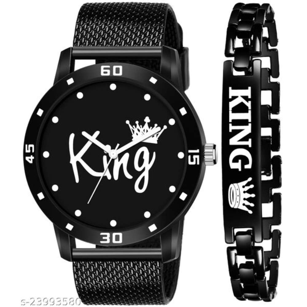 KJR_402 King Blue Stylish Design Combo Analog Watch For Men