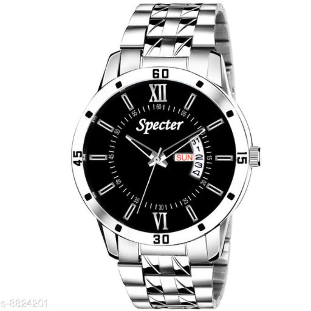 Black Day & Date Mens Watch