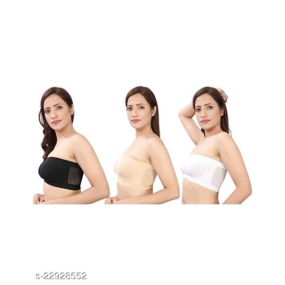 Pack of 3 Non Padded Bandeau Bra