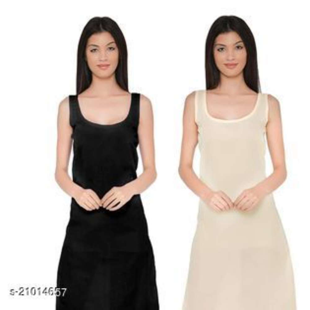 Women Pack of 2 Black Cotton Camisoles