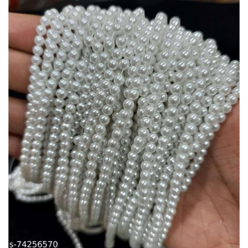 The Unique ® 4mm White Pearl Moti For Plastic Beads for Craft, Decoration, Jewellery Making, DIY Kit, Aari / Maggam Embroidery Work Pack Of 2000pcs