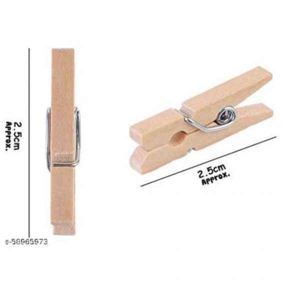 APS Enterprises-(Pack of 40) Natural Bamboo Cloth Pegs, Wooden Clips, Clips for Decoration, Clips for Art and Craft