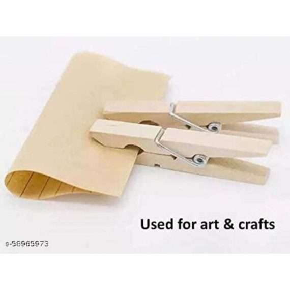 APS Enterprises-(Pack of 40) Natural Bamboo Cloth Pegs, Wooden Clips, Clips for Decoration, Clips for Art and Craft