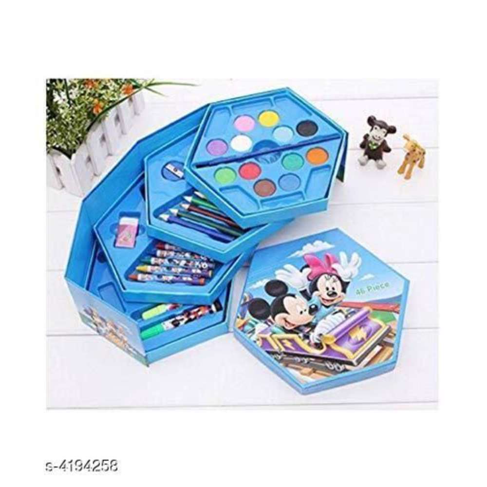 Color Pencil, Crayons, Water Color, Sketch Pens - Set Of 46 Pieces For Boys
