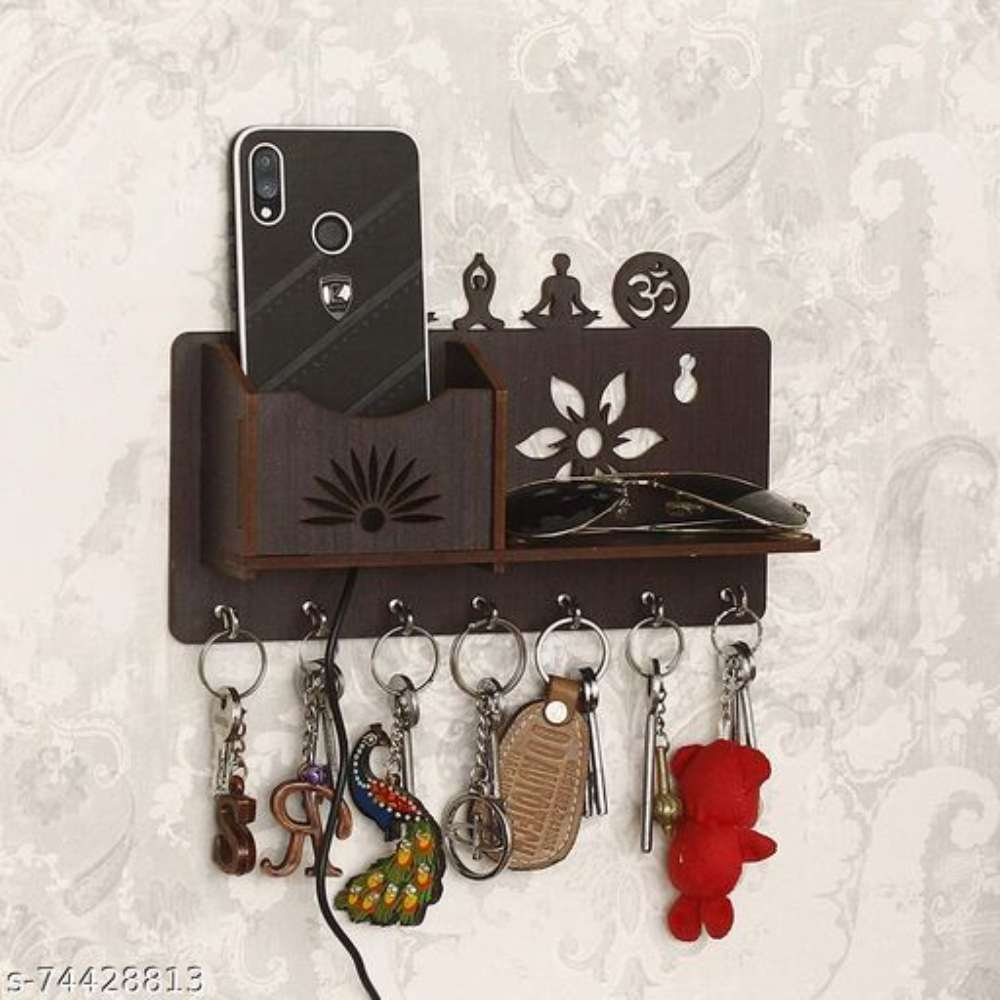 Himanshi Art & Craft Yoga Key Holder with 7 Hooks
