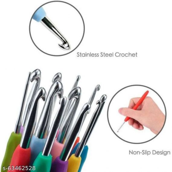 Corslet 77 PCS Crochet Hooks Set Stainless Steel Knitting Needles Stitches Sewing Knitting Kit Accessories DIY Stitch Markers Kit for Crocheting-Yarn 3.5 Inch 25 Sewing Needle for Beginners to Knit Hats, Socks, Sweaters