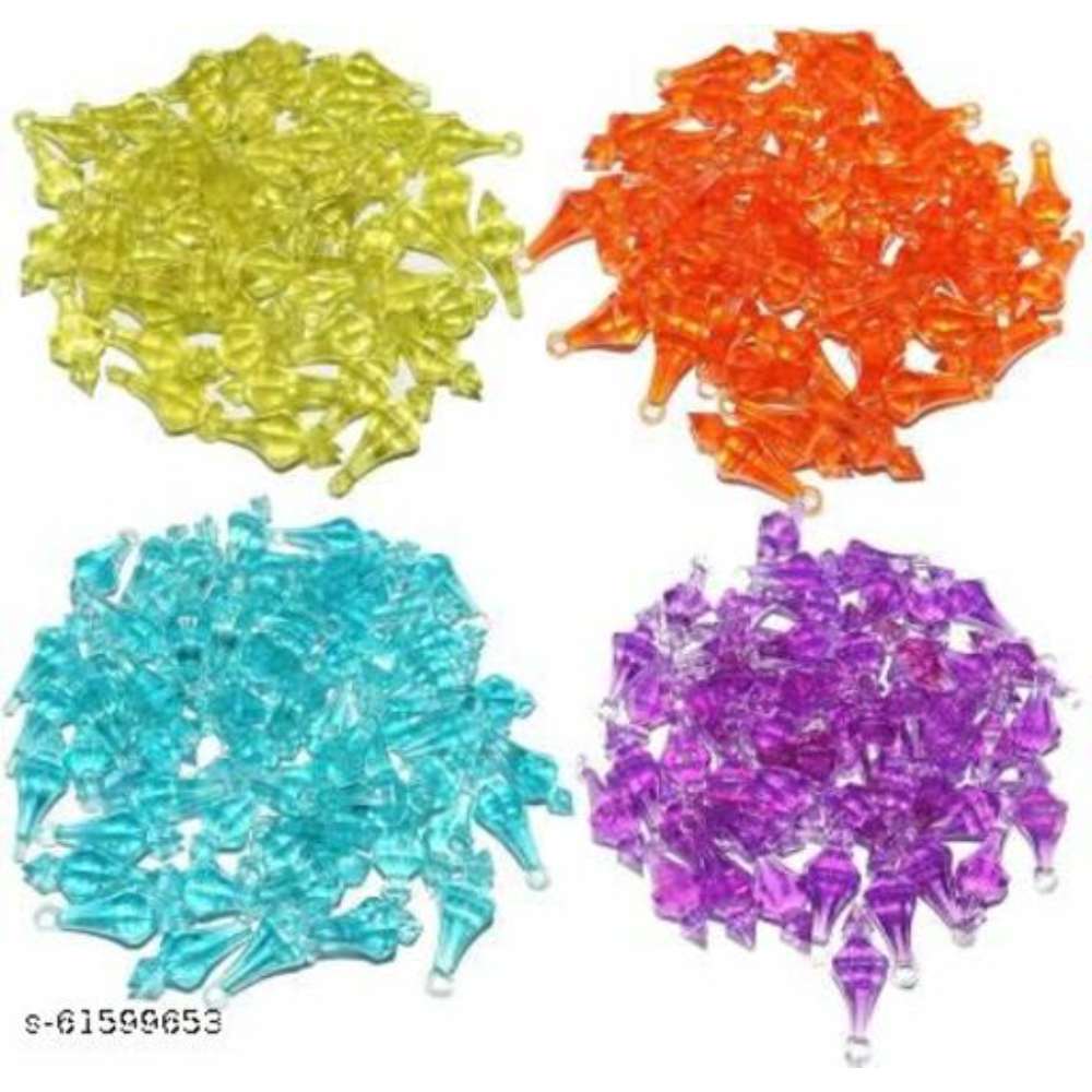 PUSHPA CREATION Macrame craft Latakan( Gada beads)Macrame Craft Latkan 4 Colur 200 Qty (50 Beads each colour )