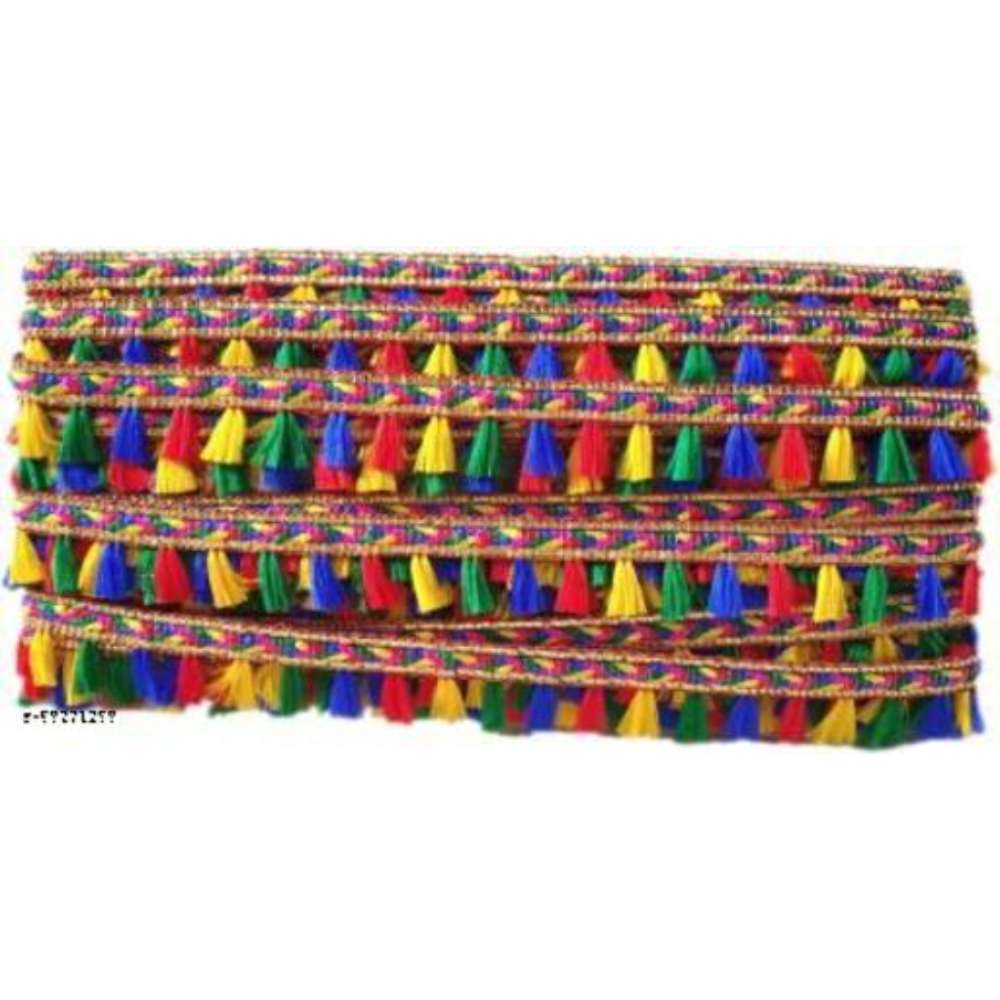 Multicolor Tassels Multi Color PomPom Tassels Lace Tassels 9m