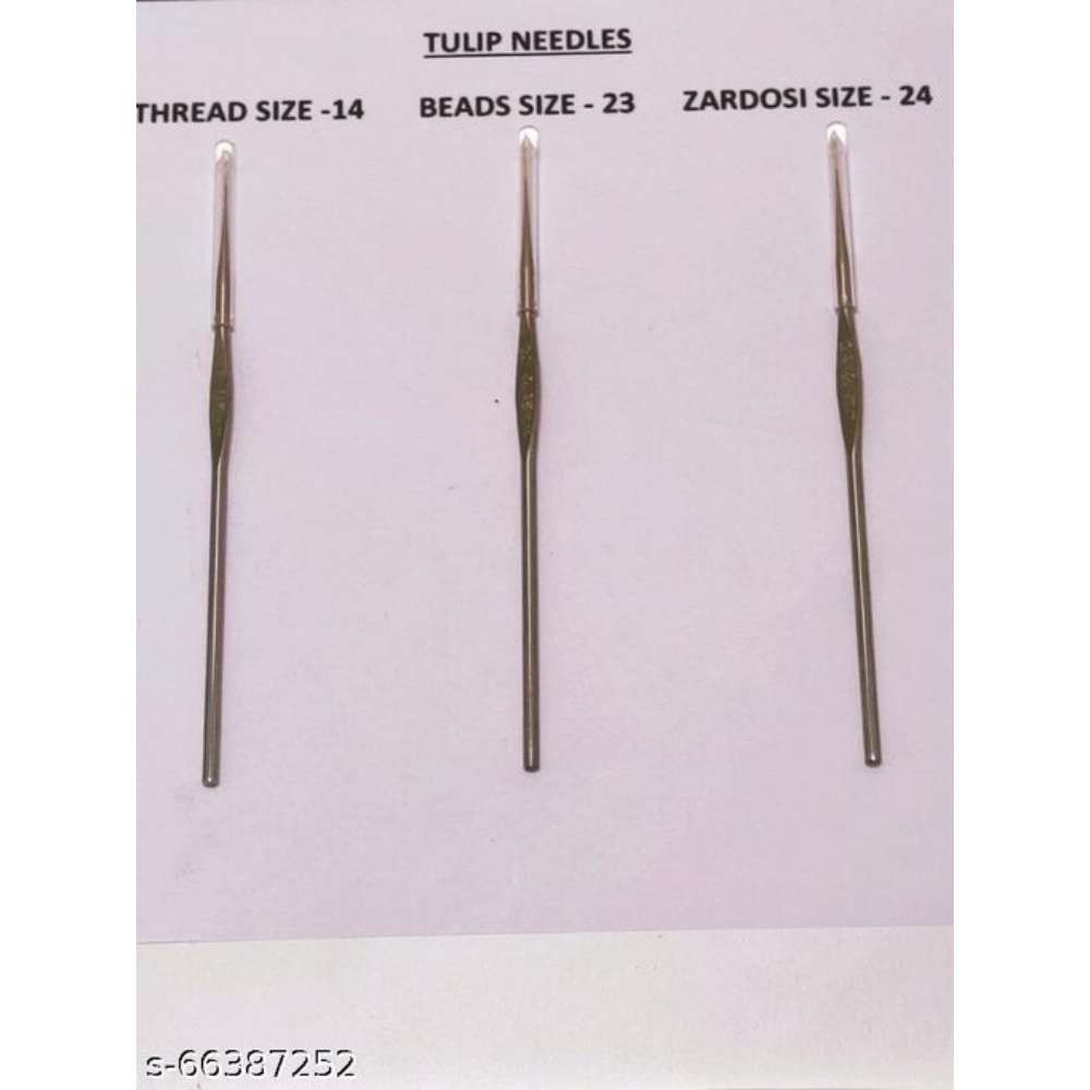 Tanisha Fashions - Embroidery Aari Needles for Threads, Beads and Zardosi Tulip Needle Size 14,23 & 24 - Set of 3Needles