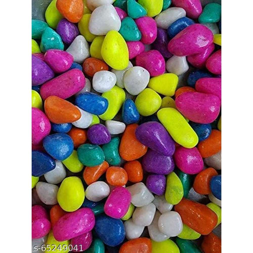 Multicolour Pebbles Stone for Decoration, Garden, Plants Pots Home Decor - 1 Kg