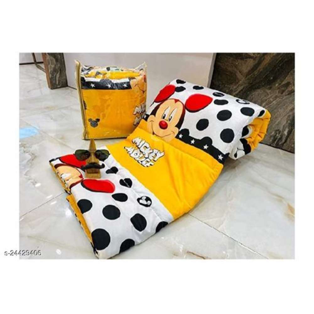 AANANYA HOME PRODUCT Beautiful Design Cartoon Print Reversible AC Blanket Comforter/Dohar/Quilt for Kids DESIGN -MICKEY MOUSE
