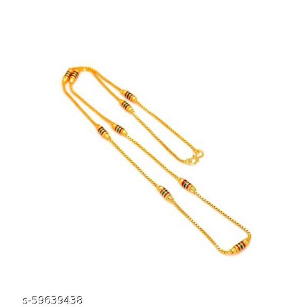 Jewar Mandi One Gram Gold Plated Chain For Daily Use Stylish Designer Real Look For Women and Girls