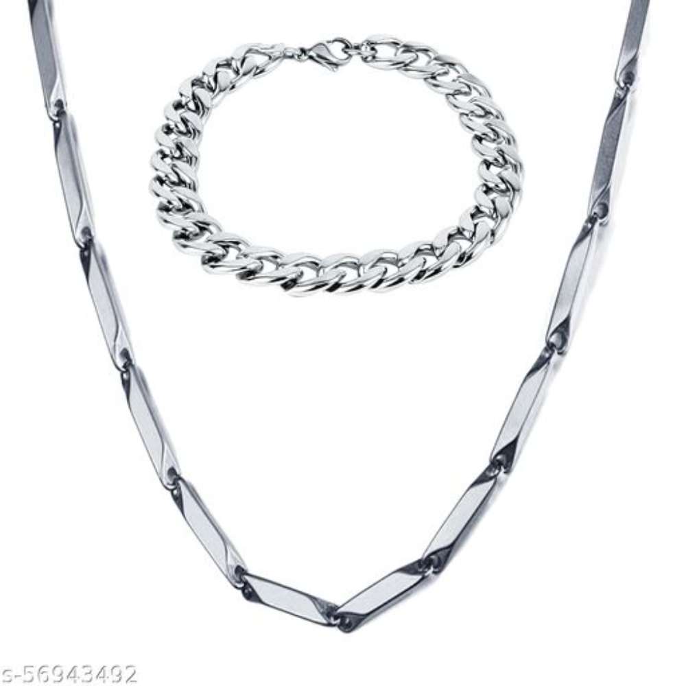 Fashion Frill Limited Edition Stainless Steel Chain With Bracelet Jewellery For Men/Boys