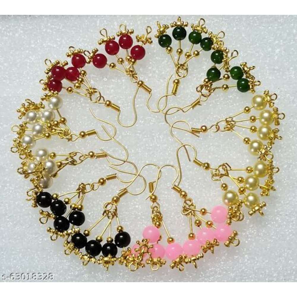 6 Fashionable glass beads drop(grape) earrings combo pack.