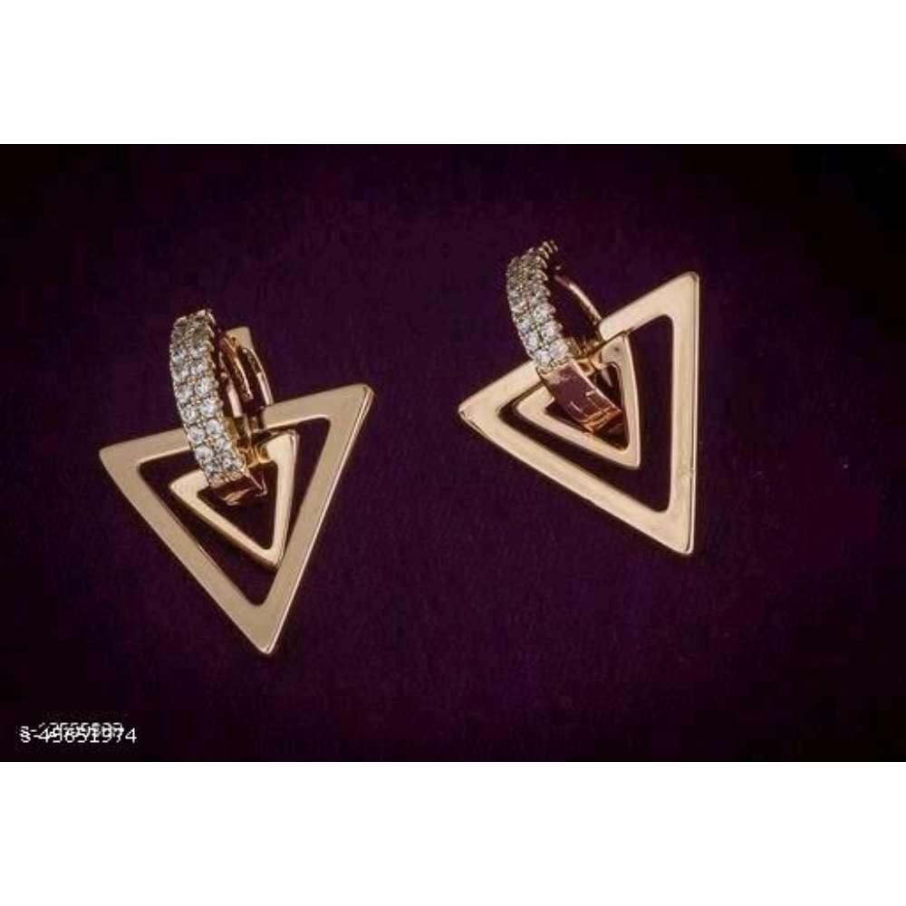 Allure Geometric Design Gold Plated Earring for Women