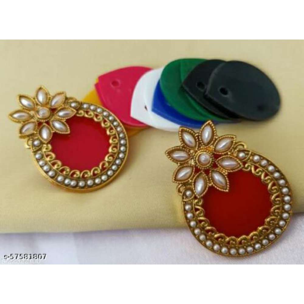 LATEST 7 COLOUR CHANGEBLE BRASS PLATED STUD TOX EARRING FOR AND WOMAN