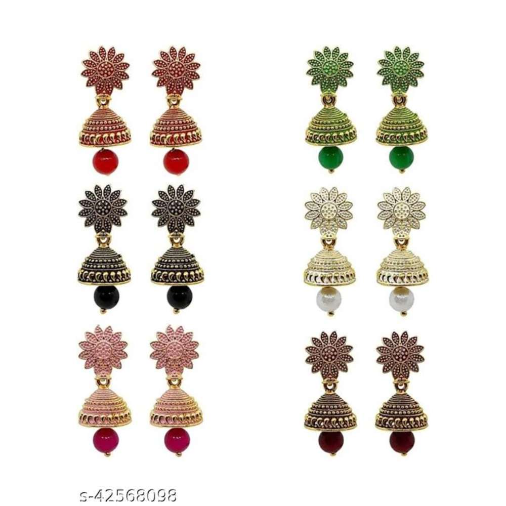 Maddy Space Elite combo of 6 small jhumkis .