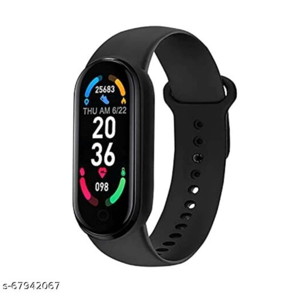 M6 Fitness Smart Bluetooth Band Heart Rate, Blood pressor & Blood Oxygen Monitor, Sleeping Tracker, Step Counter, Alarm, Distance, Calories Tracker