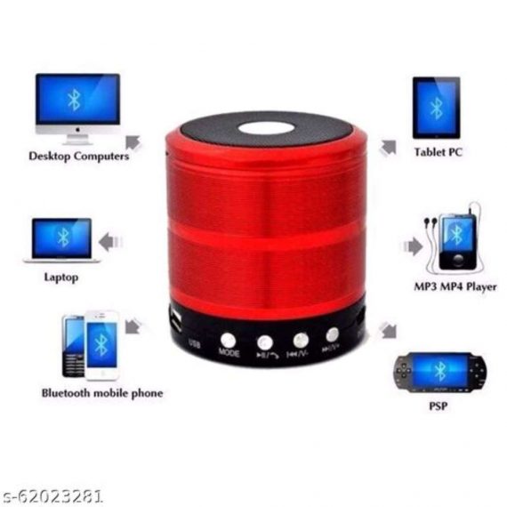 WS-887 Multifunction Mini Bluetooth Wireless Speaker with MiC for All Smartphone Device (Red)