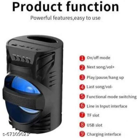 Musify BLACK WS-04 Karaoke Speaker With Mic Super Bass Bluetooth Wireless Portable compatible With all smart phones || Karaoke Bluetooth speaker with SD card and USB slot Wireless Bluetooth Multimedia Speaker || Wireless Speaker Ultra Loud Stereo sound, Bluetooth Speaker for Desktop PC