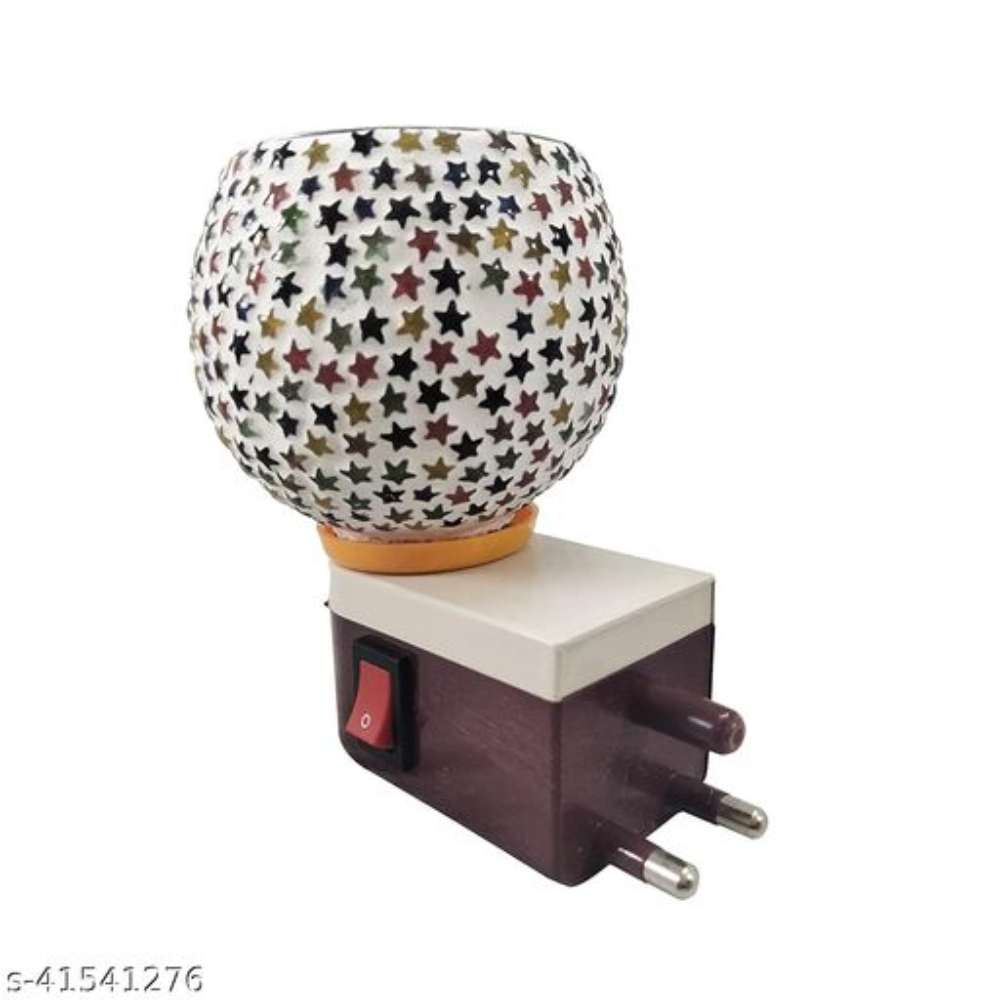 Starvis Electric Shock Proof Plug in Camphor Diffuser Incense Burner Holder Kapoor Dani Bakhur Oodh Liquid Fragrance Aroma Oil Puja Cum Night Lamp with Switch (Mix Colours and design)