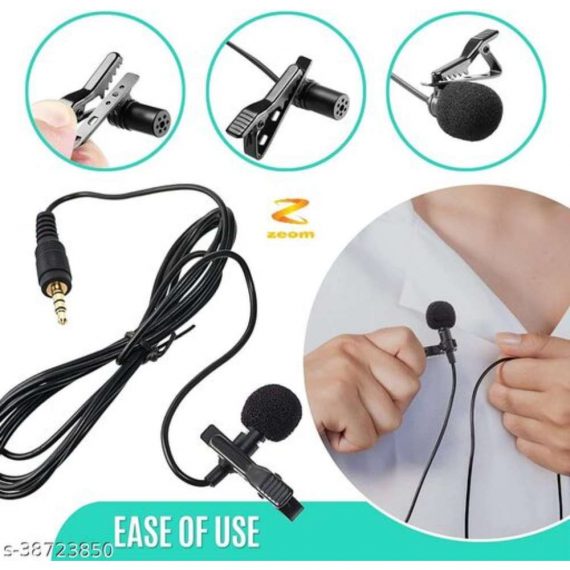 Zeom® 3.5mm Clip Microphone For YouTube | Collar Mike for Voice Recording | Lapel Mic Mobile, PC, Laptop, Android Smartphones, DSLR Camera With Hard Carrying Case(CM02,Black)#Quality Assurance