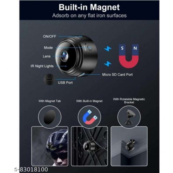Smart Magnetic A9 Hidden Camera 1080p HD Resolution Super Mini WiFi Camera For Home Security