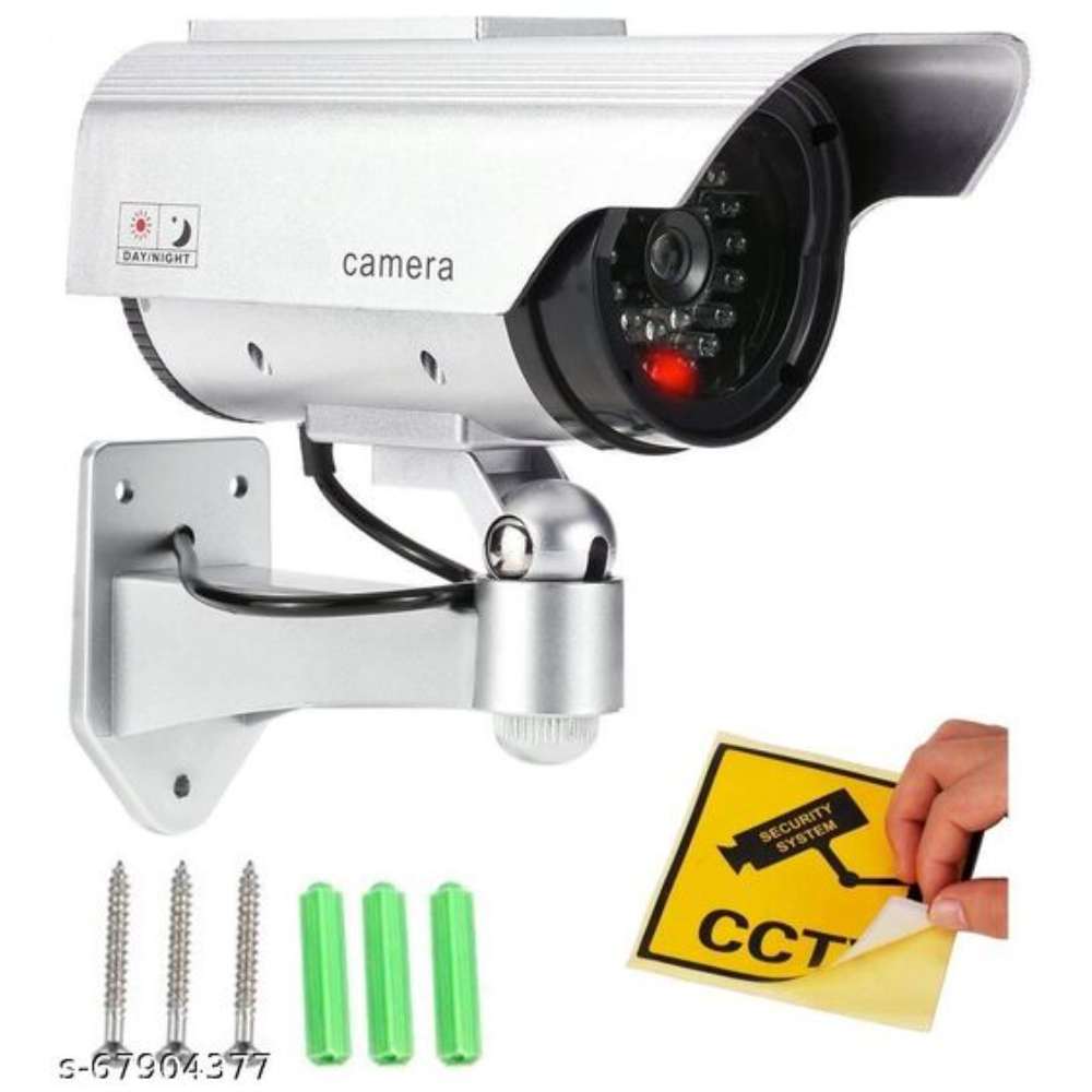 Realistic Looking Dummy Security CCTV Fake Bullet Camera with Flashing LED Light Indication (1 QUANTITY) Dummy Camera for Home,Shop,Office, Warehouse.(1 QUANTITY)