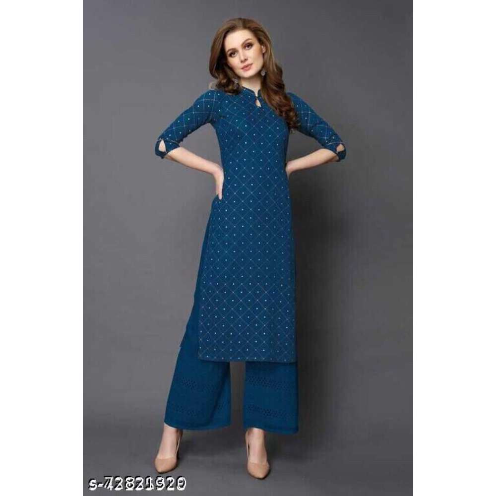 Women Printed Rayon Straight Kurta