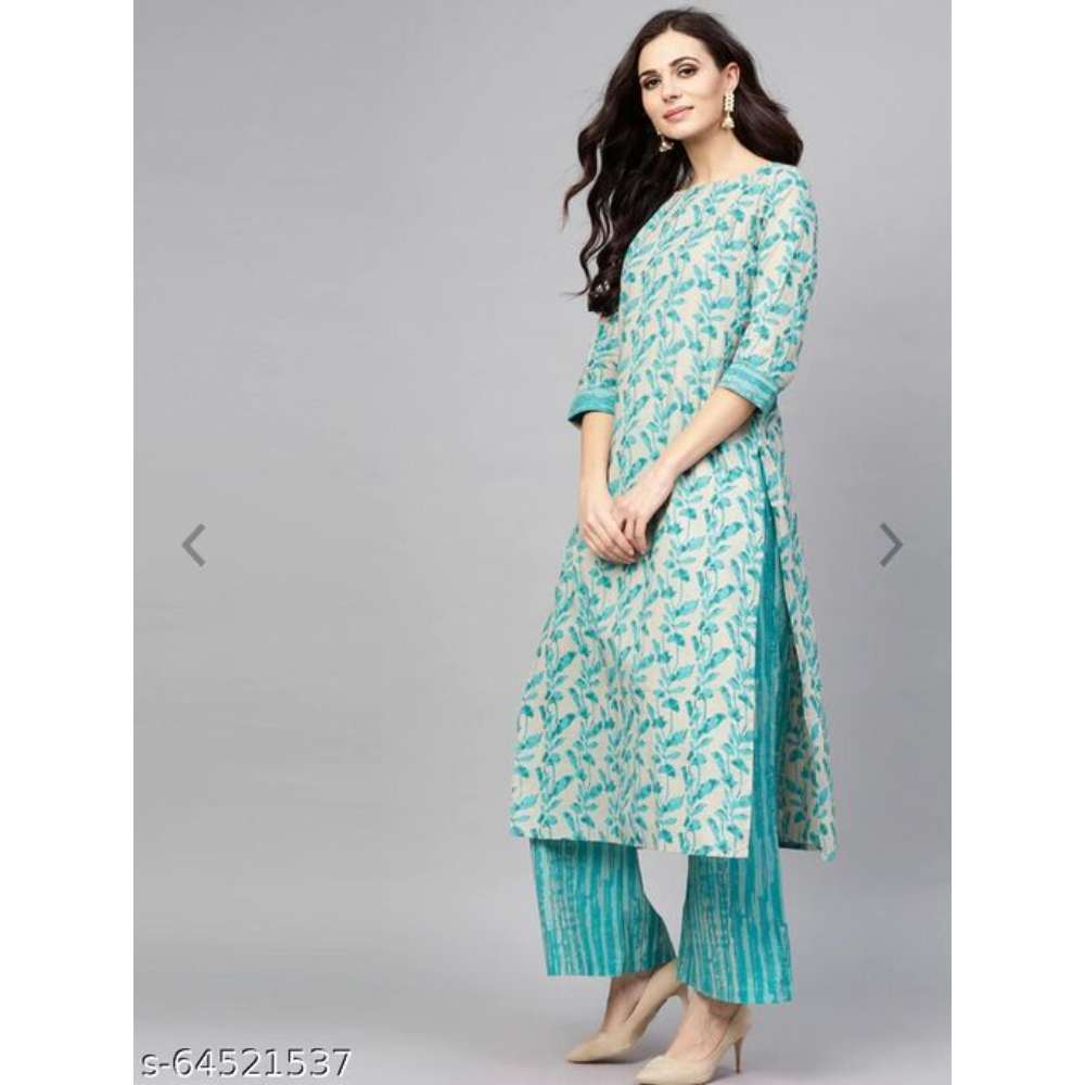 Women Cotton Kurti & Plazzo Set