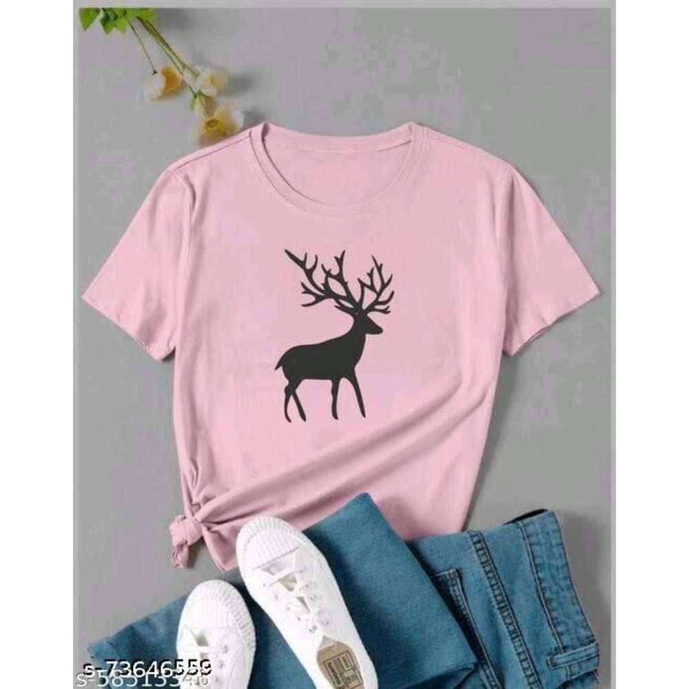 Printed Women Round Neck T-Shirt