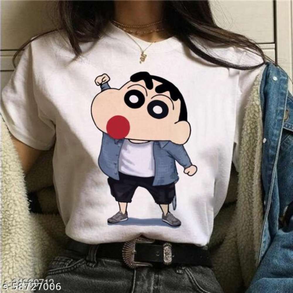 printed tshirt shinchan logo